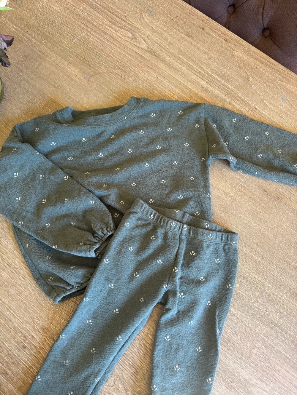 Rylee + Cru Olive Green Floral Kids Matching Set